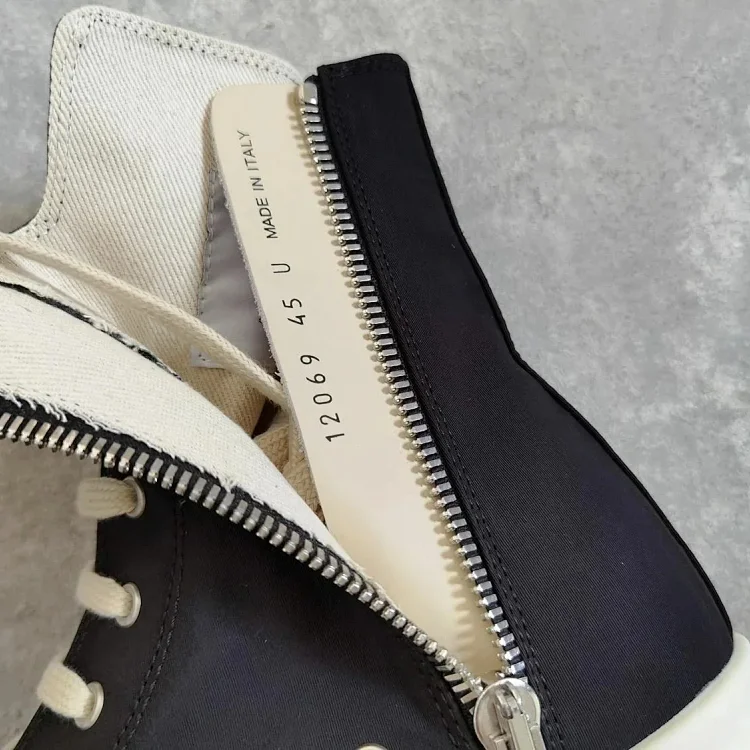 RICK OWENS RO multi-line drkshdw multi-line horizontal stripe satin high-top large Converse