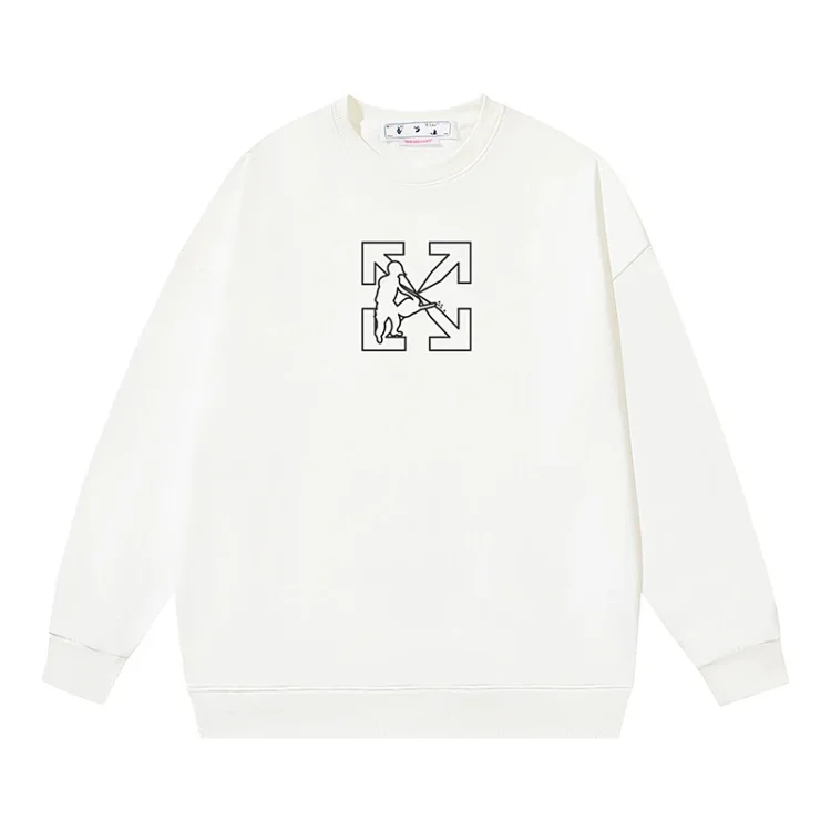 OW arrow oil painting simple printed pullover terry style