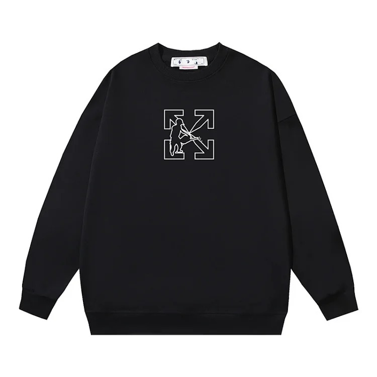OW arrow oil painting simple printed pullover terry style