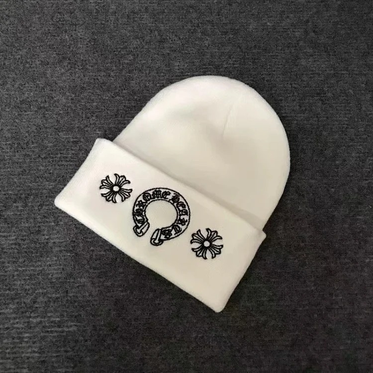 Knitted hats Sanskrit printed woolen hats for men and women embroidered hats
