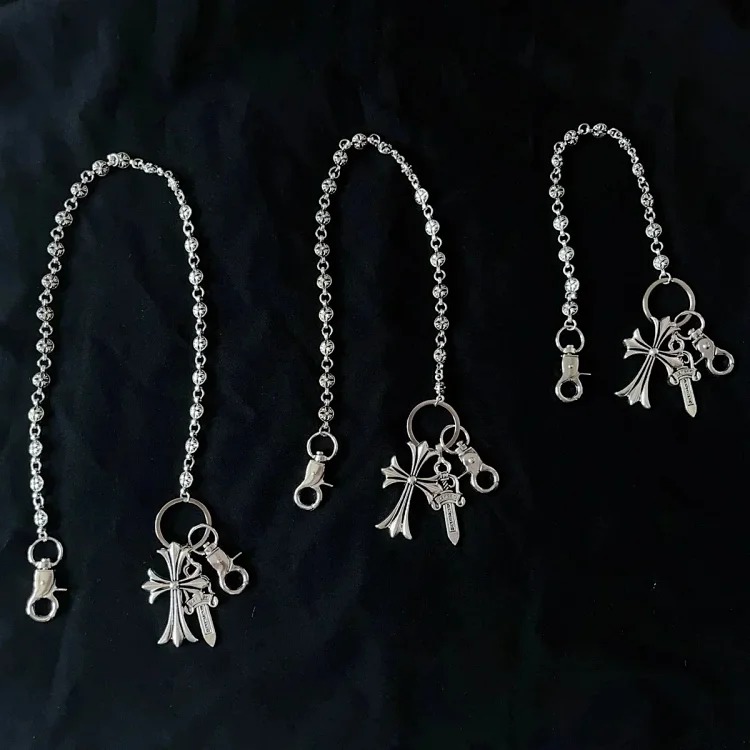 Multi-element trouser chain cross waist chain lobster clasp pendant jeans chain