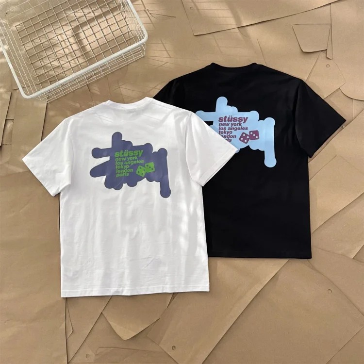 25SS Stussy Dice Series Retro York Logo Printed Short-sleeved T-shirt TEE Stussy Originated