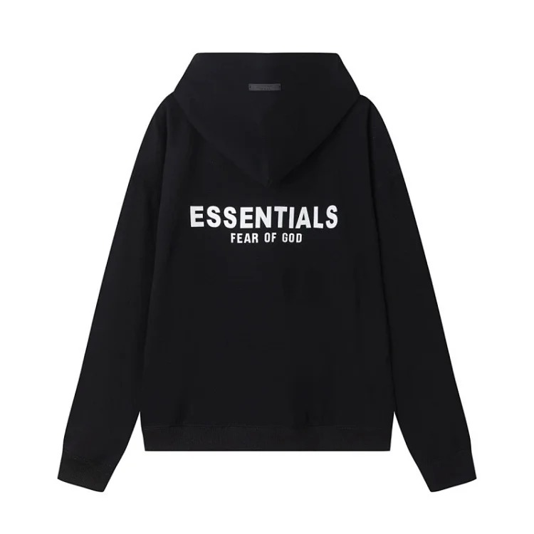 New FEAR OF GOD ESSENTIALS flocked letter men and women casual loose plus velvet hooded sweatshirt trendy
