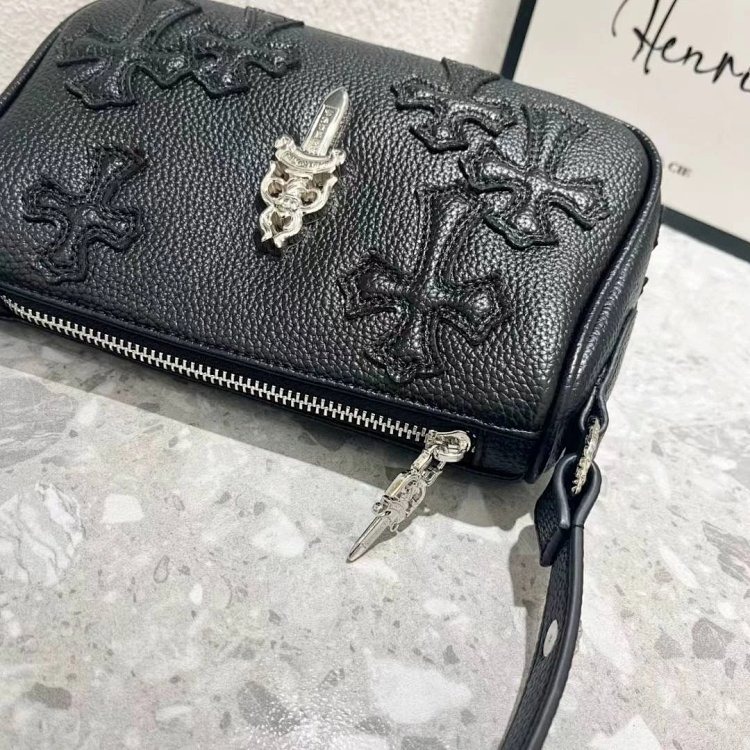 Chrome Hearts Retro High-end Lychee Patterned Shoulder Bag
