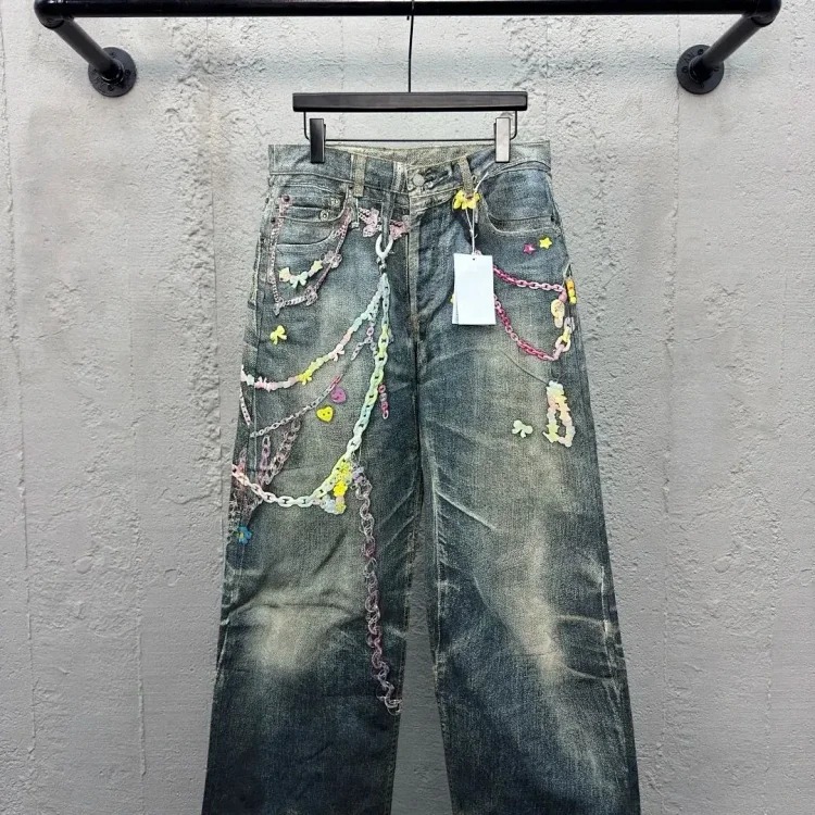 Gucci 199625 Retro Jeans High-speed Rail Chain Early Spring Ac Version Street Printing Home