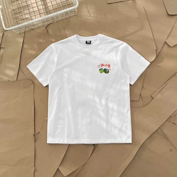 25SS Stussy Dice Series Rainbow Dice Printed Short-sleeved T-shirt TEE Stussy Originated From