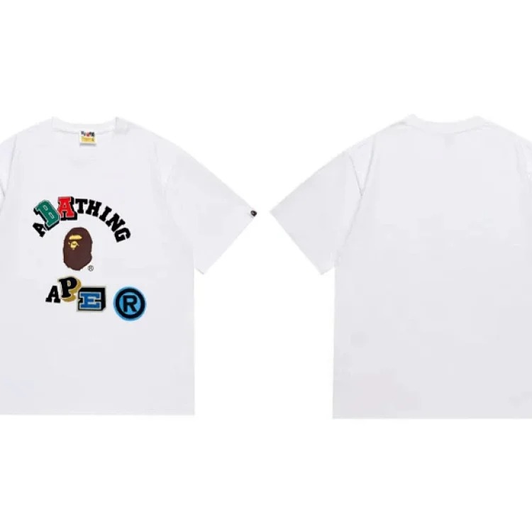 Ape head little monkey camouflage men's and women's short-sleeved round neck T-shirt for men