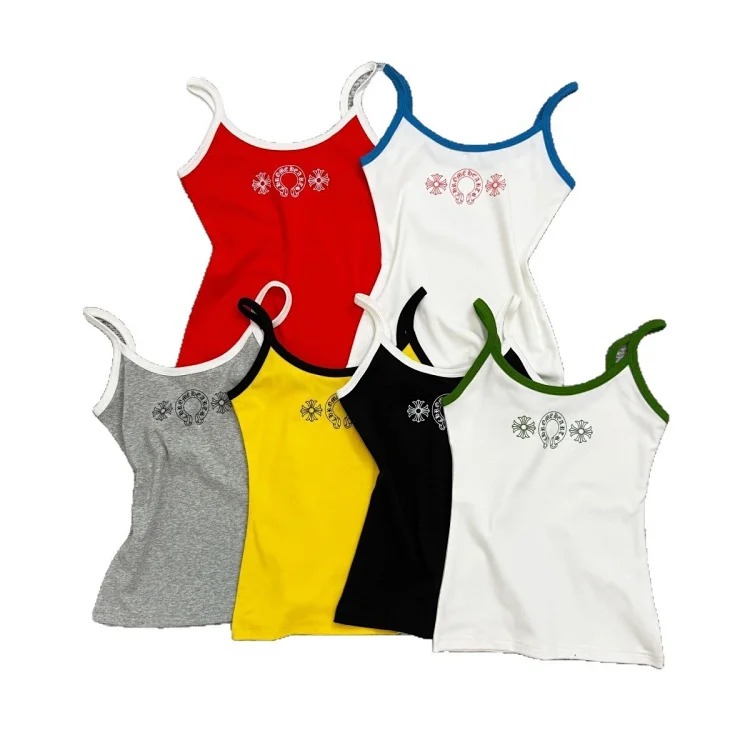 Vest Slim Summer Slim Version Pure Desire Sling Print Contrast Color Correct