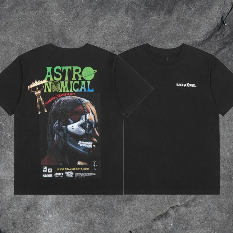 travis scott short-sleeved utopia ts joint utopia limited edition american high street t-shirt