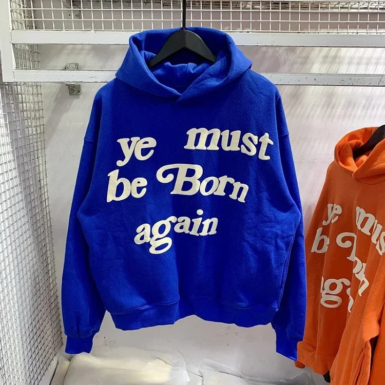 Foam printed sweatshirts for men and women, trendy brand hoodies for couples
