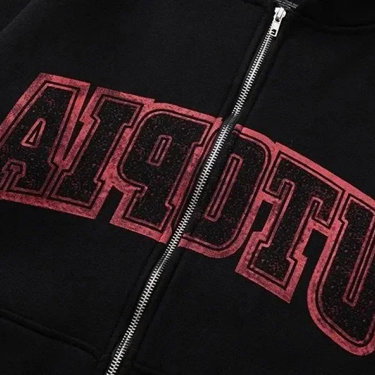American Niche Brand Travis Scott SS23 UTOPIA Limited Series Reverse Letter Printed Pocket Hoodie