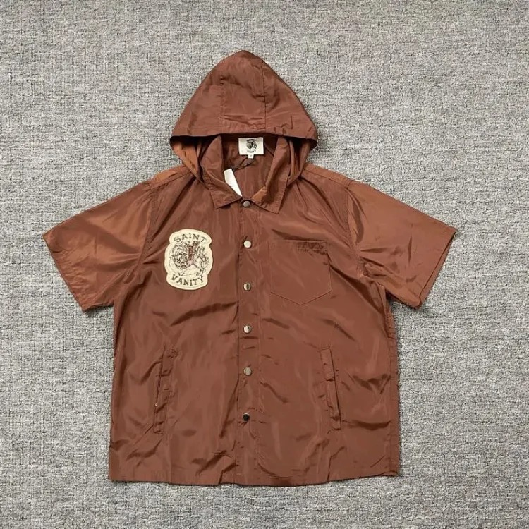 Saint letter towel embroidered hooded short-sleeved shirt casual shorts suit