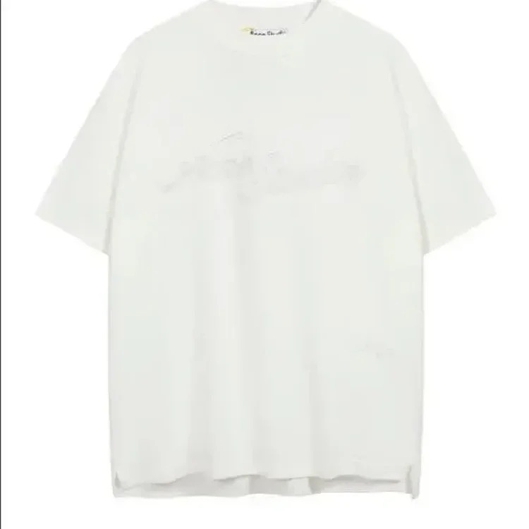 AC washed distressed printed 1996 short-sleeved sweatshirt hoodie