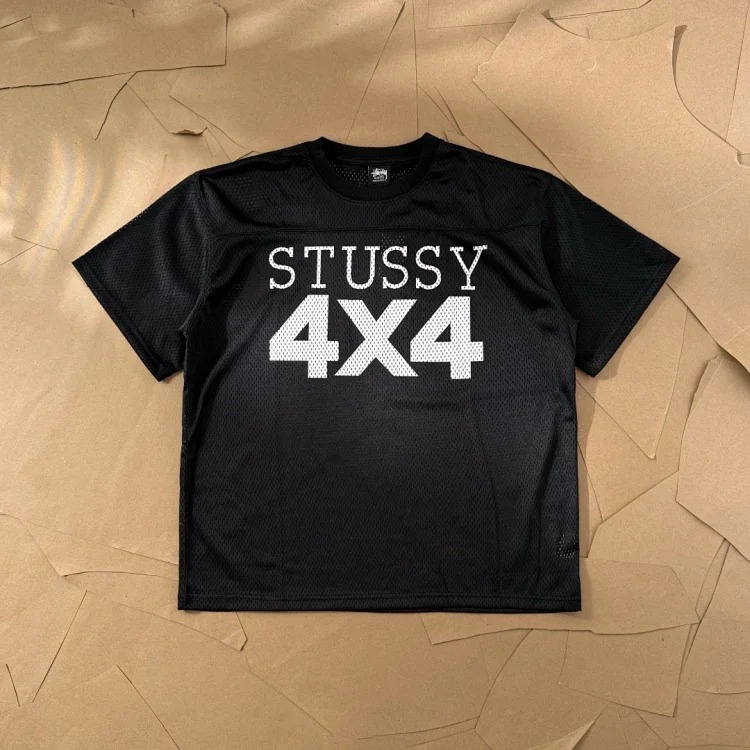 Stussy Summer Sports Series Mesh Printed Round Neck Pullover Short Sleeve T-shirt Unisex