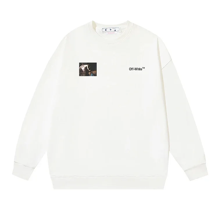 OW arrow oil painting simple printed pullover terry style