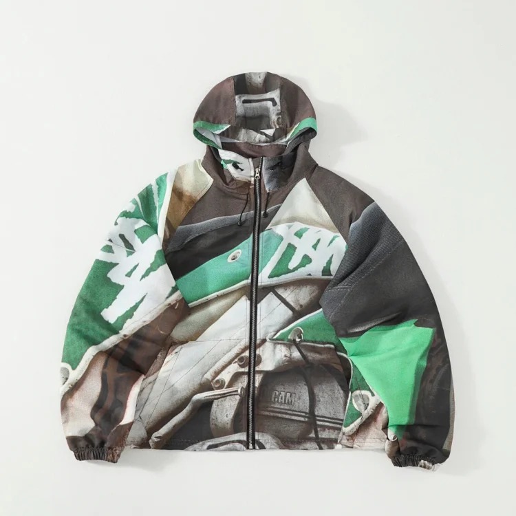 Original production Stussy SS25 BEACH SHELL BAJA PRINT zipper jacket. The same style for men and women. It is a popular style that cannot be bought in Hong Kong. It is a must-wear style in t