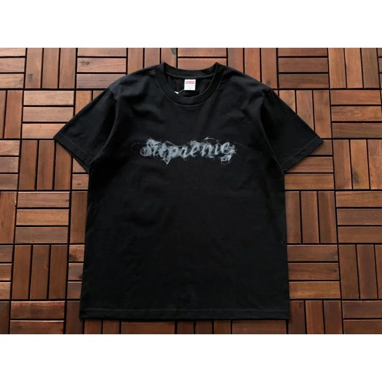 SUP letter print BOX high version short-sleeved T-shirt for men and women
