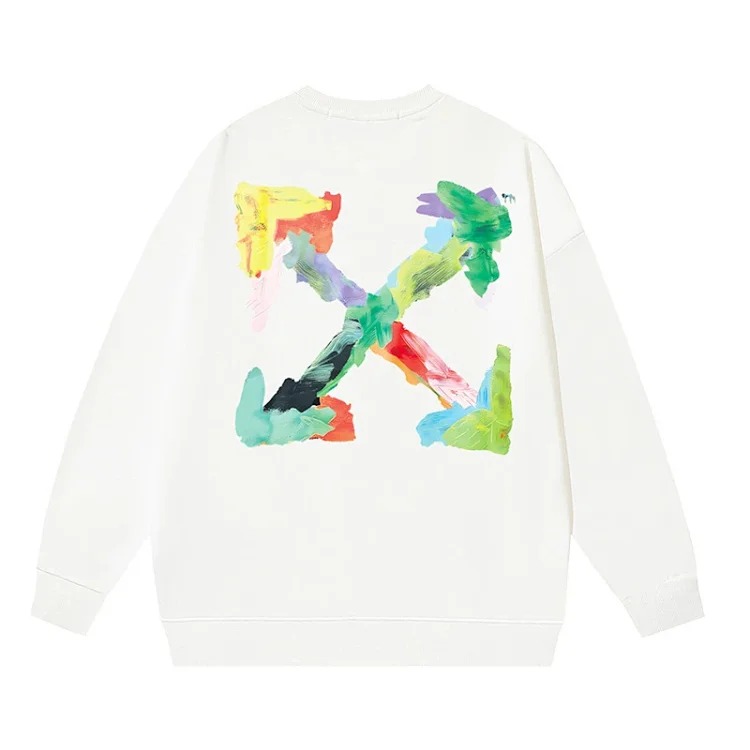 OW arrow oil painting simple printed pullover terry style