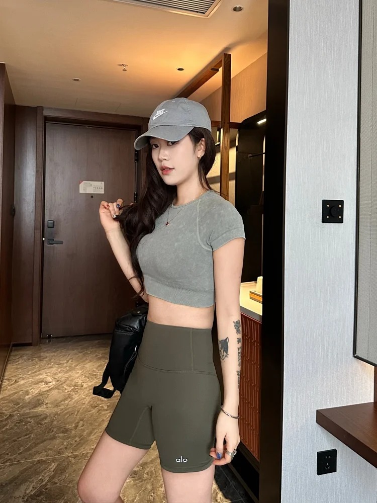 Yoga Three-Point Cycling Pants High Waist Hip Lifting Tummy Tightening Fitness Running Sports