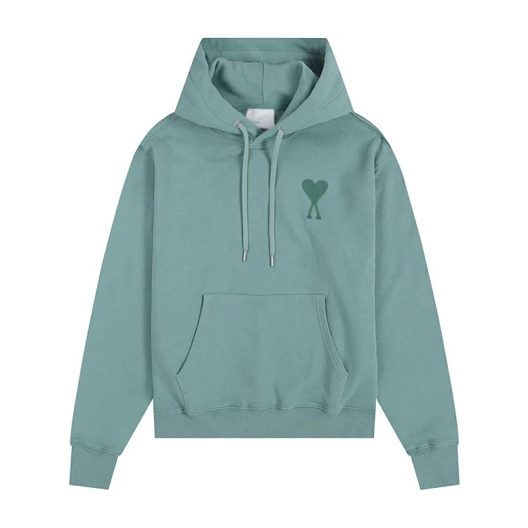 Sweatshirt autumn and winter new long-sleeved hooded unisex small love flat embroidered hoodie