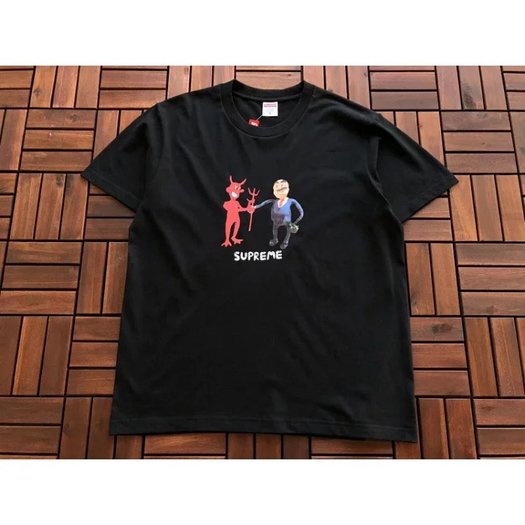 SUP letter print BOX high version short-sleeved T-shirt for men and women