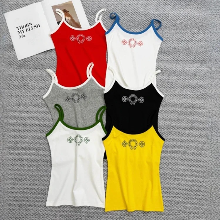 Vest Slim Summer Slim Version Pure Desire Sling Print Contrast Color Correct
