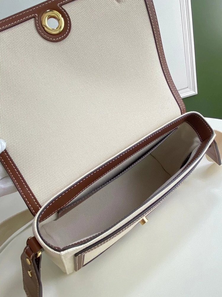 Burberry Crossbody Bag, Single Shoulder Women's Bag, Vintage Plaid Patchwork Leather, Note Crossbody Bag