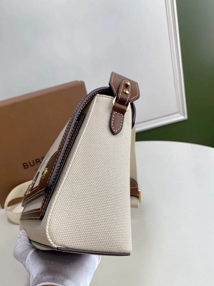 Burberry Crossbody Bag, Single Shoulder Women's Bag, Vintage Plaid Patchwork Leather, Note Crossbody Bag