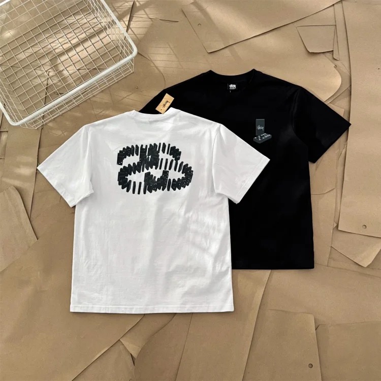 25SS Stussy Domino Print Short-sleeved T-shirt TEE Stussy Originated From the Surfing Mecca
