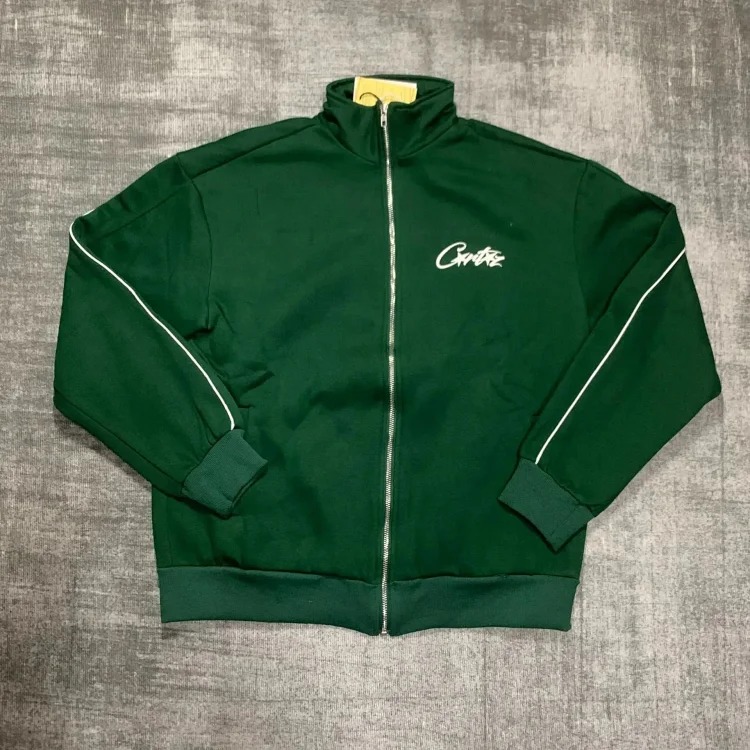 2024 New Corteiz Basic Printed Stand Collar Sports Casual Velvet Zipper Jacket Niche Trendy Brand Suit