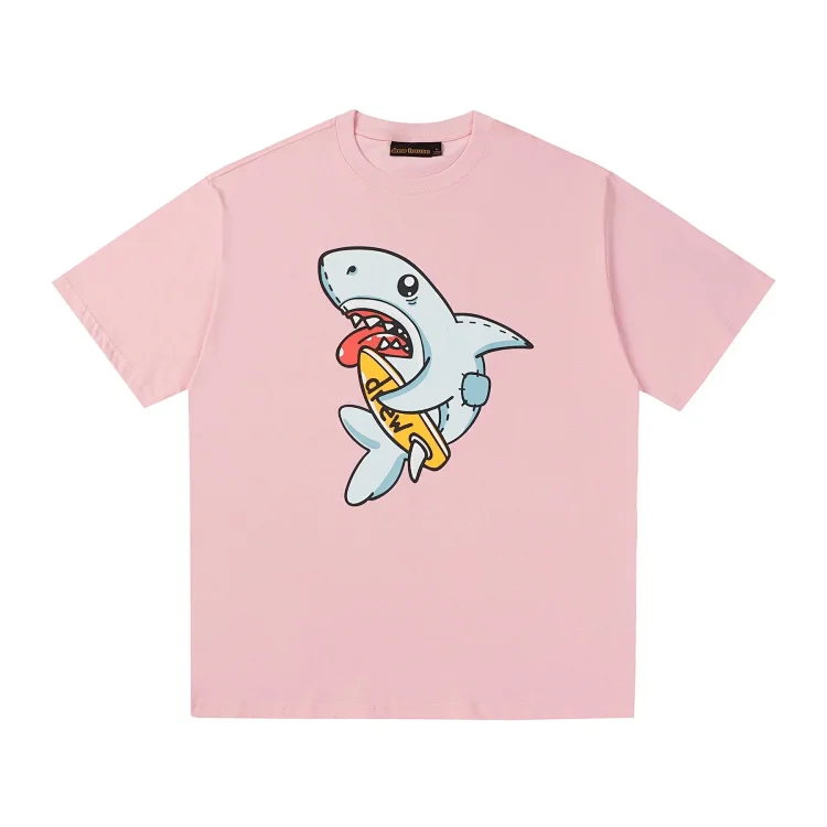 DREW HUOSE Summer classic Justin Bieber matching smiley face pattern round neck versatile T-shirt for couples