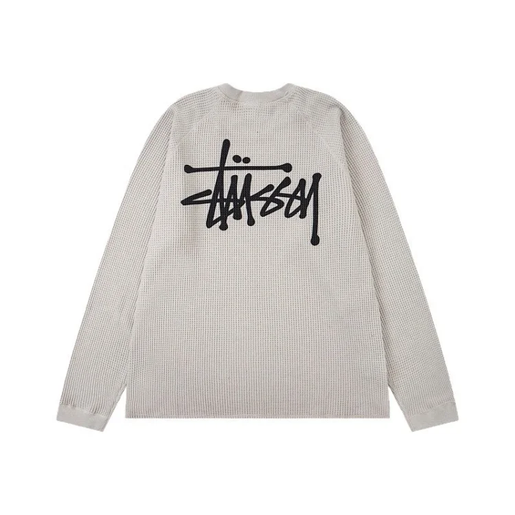 Logo design washed raglan sleeves waffle long T