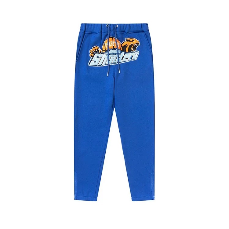 Gradient letter tiger head embroidery hooded sweatshirt + long pants sports suit