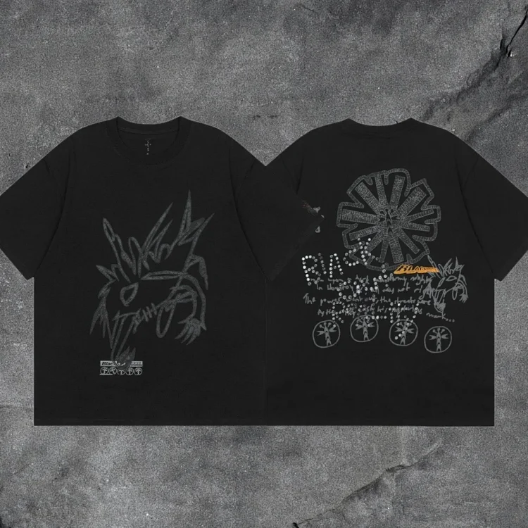 travis scott short-sleeved utopia ts joint utopia limited edition american high street t-shirt