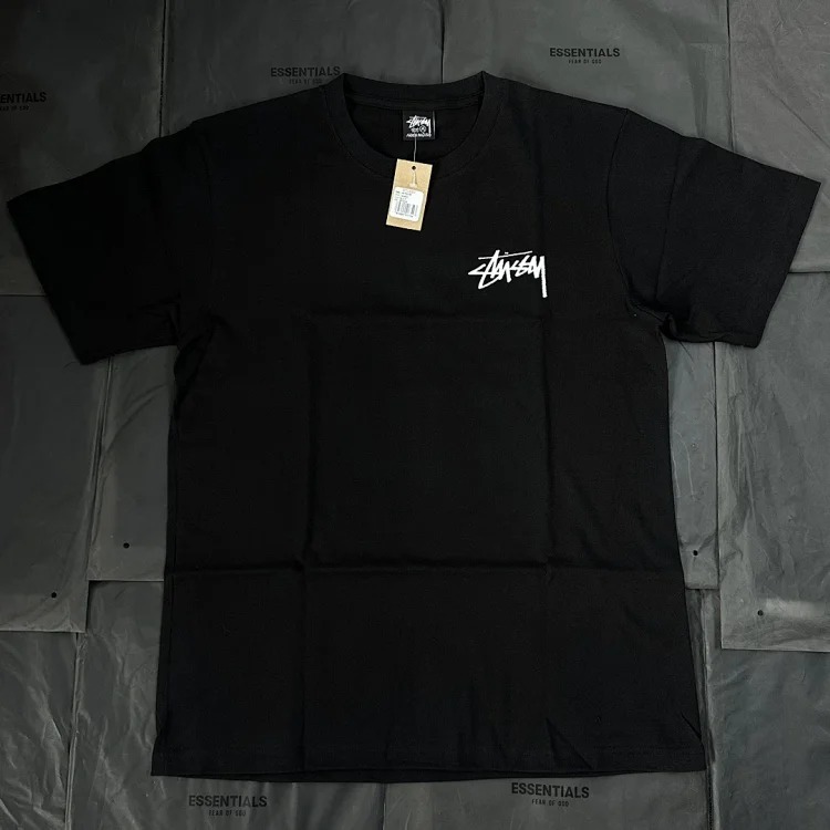 Made in Stussy Beach Reflection Patterned Round Neck Printed Short Sleeve Stussy Originated T-Shirt