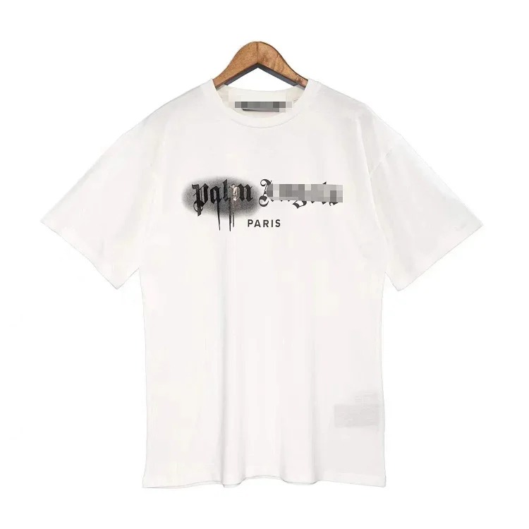 PA palm letter print round neck short-sleeved loose T-shirt