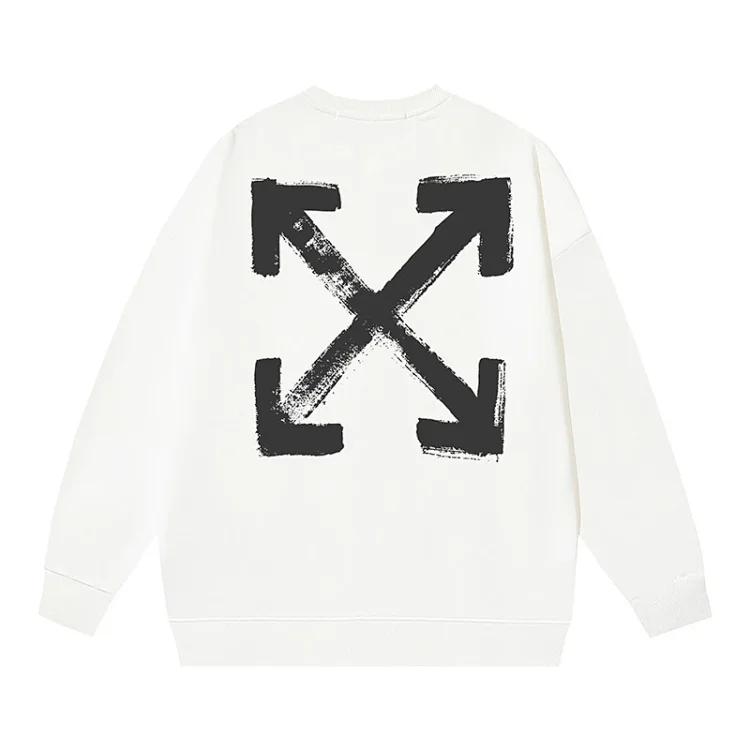 OW arrow oil painting simple printed pullover terry style