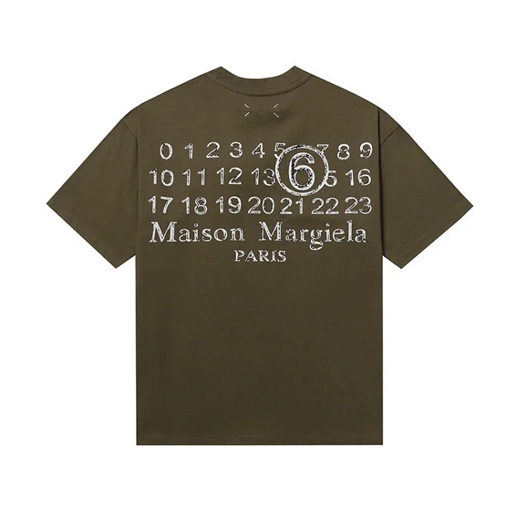 MM6 digital pattern round neck men's and women's trendy short-sleeved T-shirt series