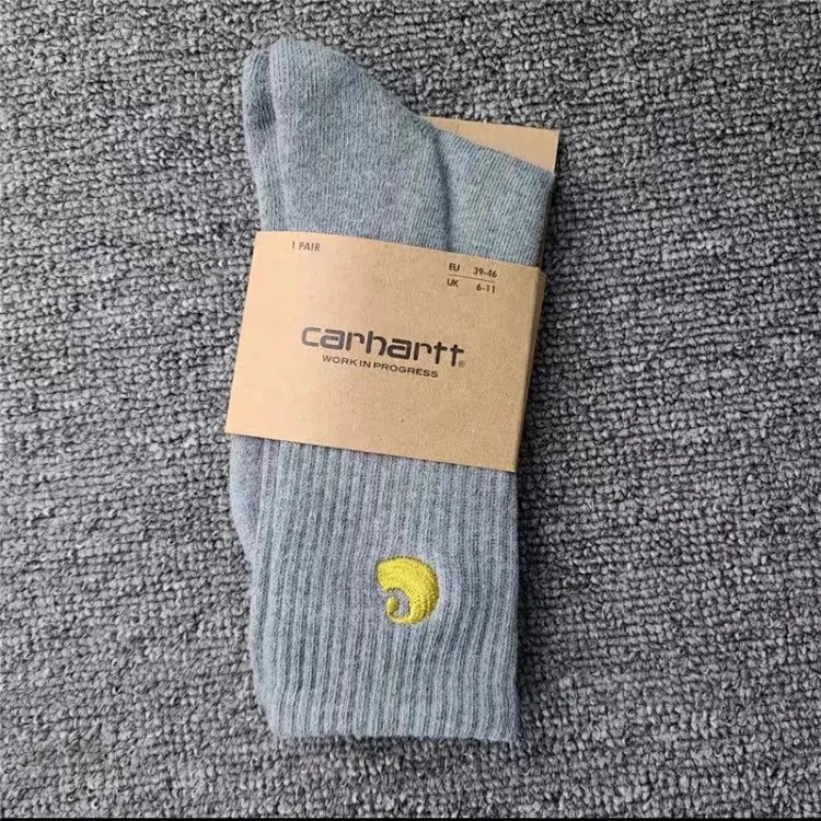 Carhartt Towel Bottom Gold Label Embroidery Simple Workwear Style Skateboard Sports Socks