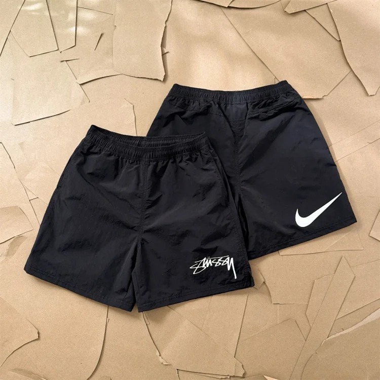 Stussy X Nike Joint Classic Logo Printed Three-quarter Shorts Quick-drying Beach Pants FJ9168