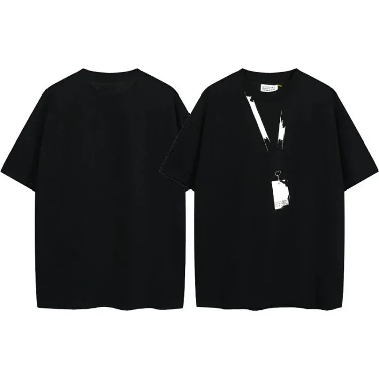 Summer loose letters MM6 embroidered label printing same style for men and women couples