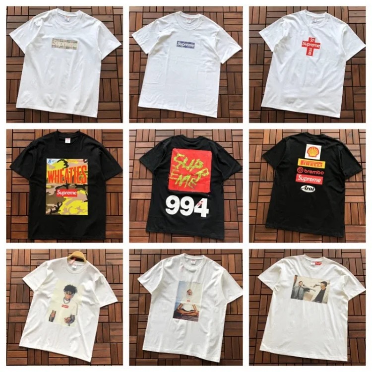 SUP letter print BOX high version short-sleeved T-shirt for men and women