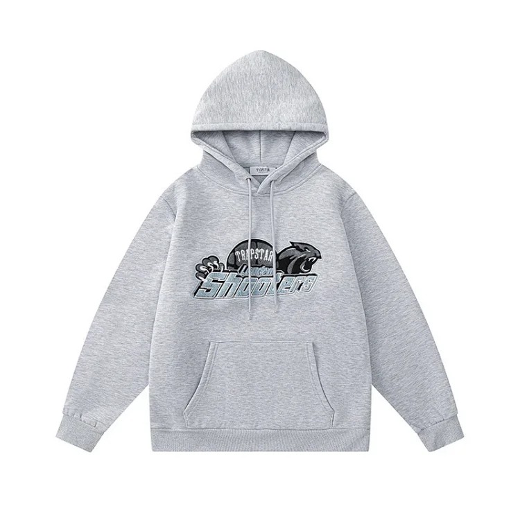 Gradient letter tiger head embroidery hooded sweatshirt + long pants sports suit