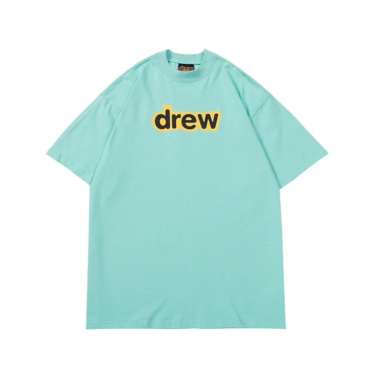 DREW HUOSE Summer classic Justin Bieber matching smiley face pattern round neck versatile T-shirt for couples