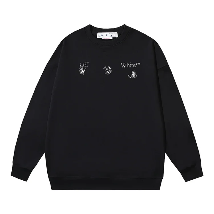 OW arrow oil painting simple printed pullover terry style