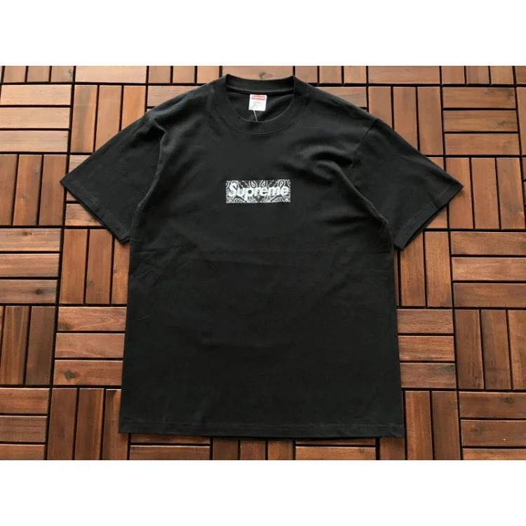 SUP letter print BOX high version short-sleeved T-shirt for men and women