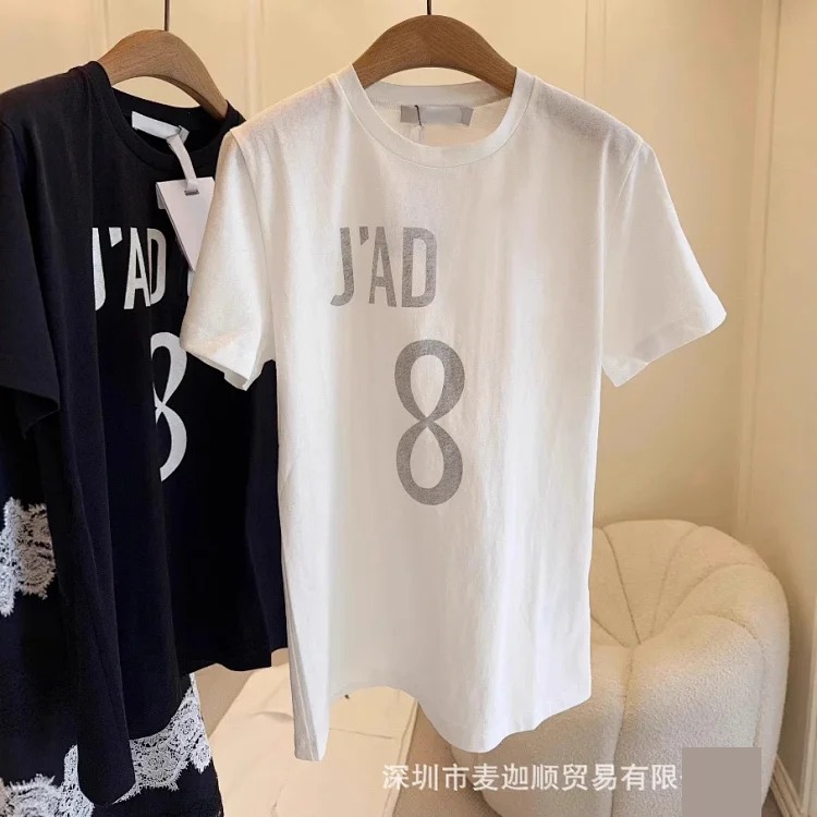 D Home T-shirt Printed Summer Loose Women's Trendy Letter Tops Women's Tops Short-sleeved