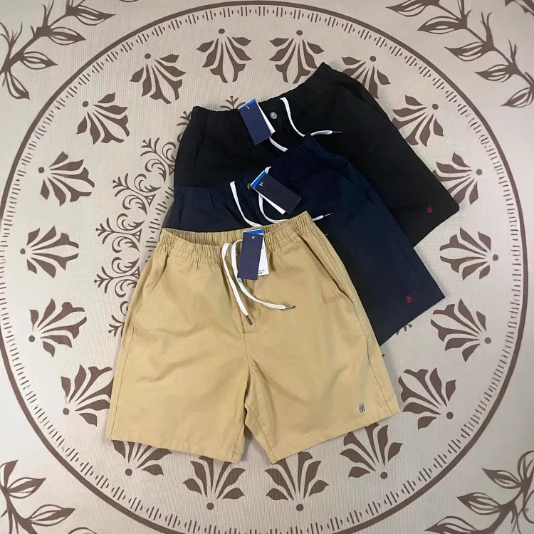 Ralph Lauren pony label pure cotton zipper summer loose wide-leg pants casual breathable elastic waist shorts