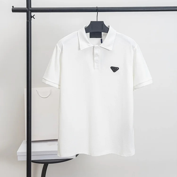 Metal triangle logo series style P short-sleeved T-shirts for men and women