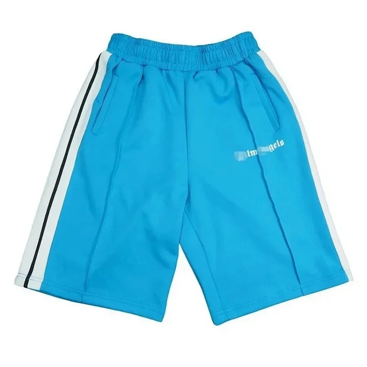 Casual side striped shorts elastic waist men's and women's sports quarter pants